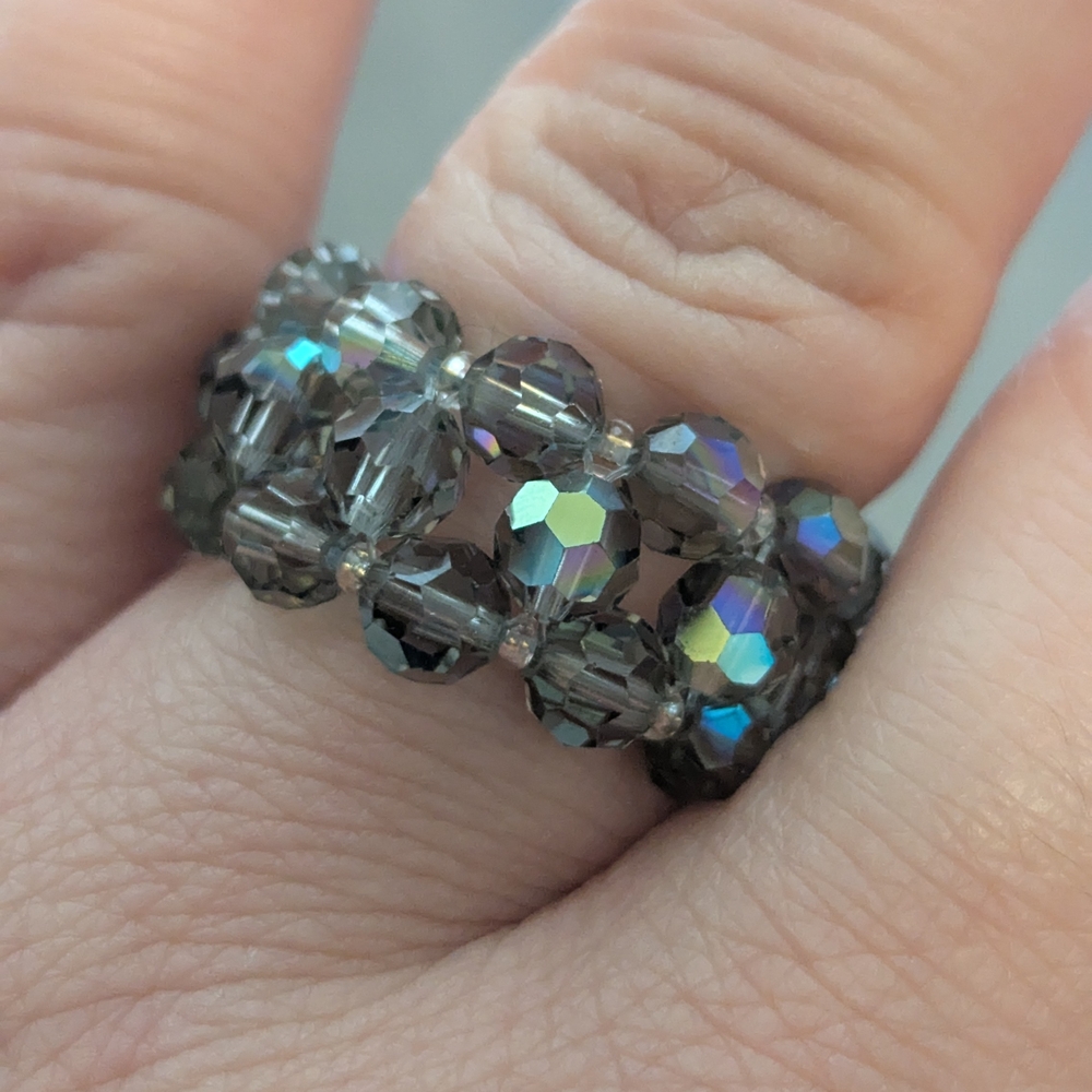 Elegant Crystal Beaded Ring